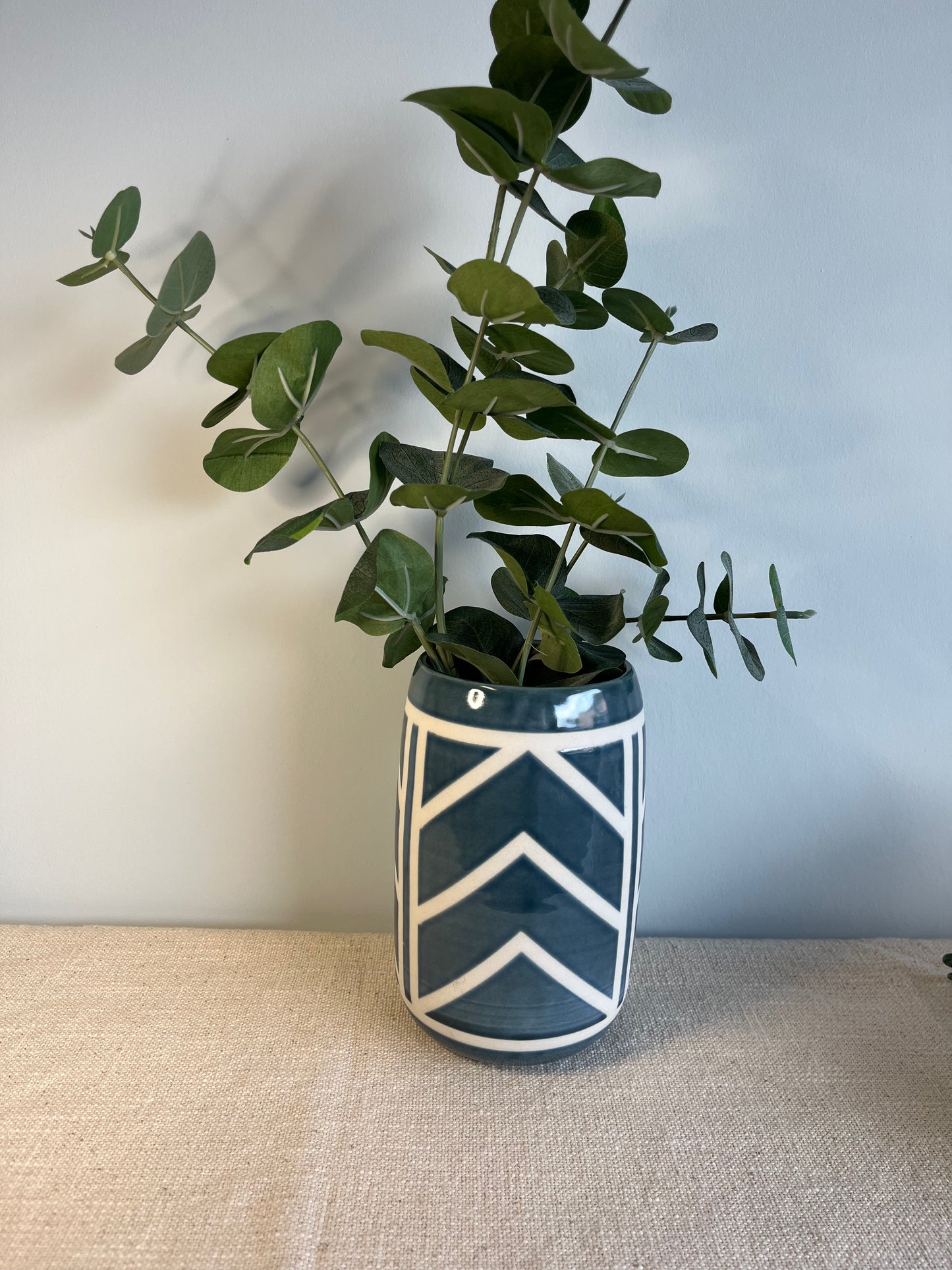 Blue Chevron Vase #2