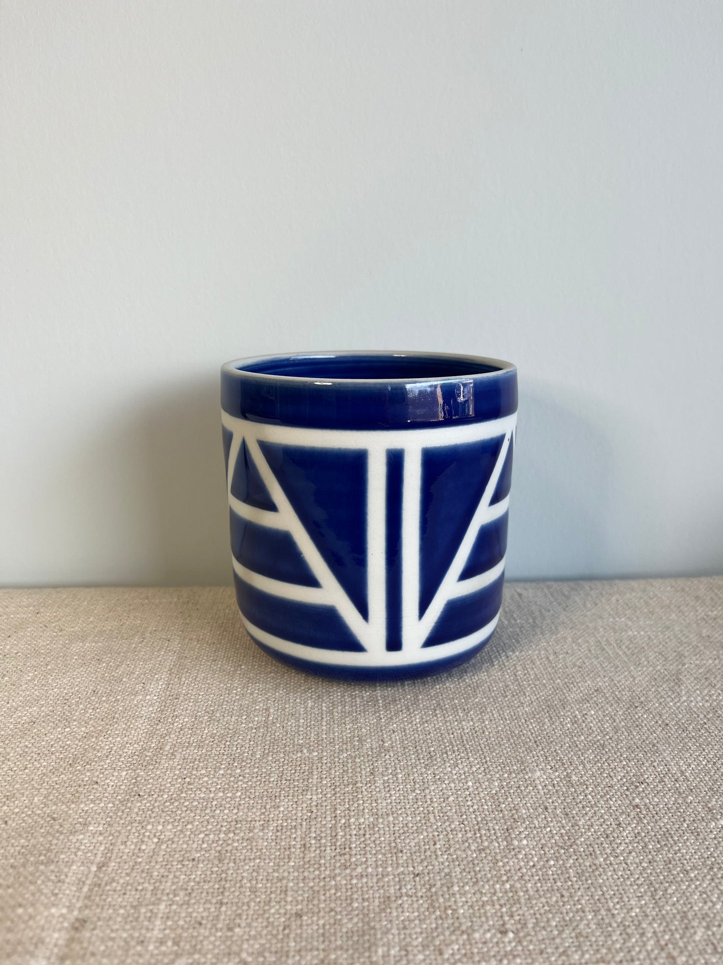 Blue Triangles Planter