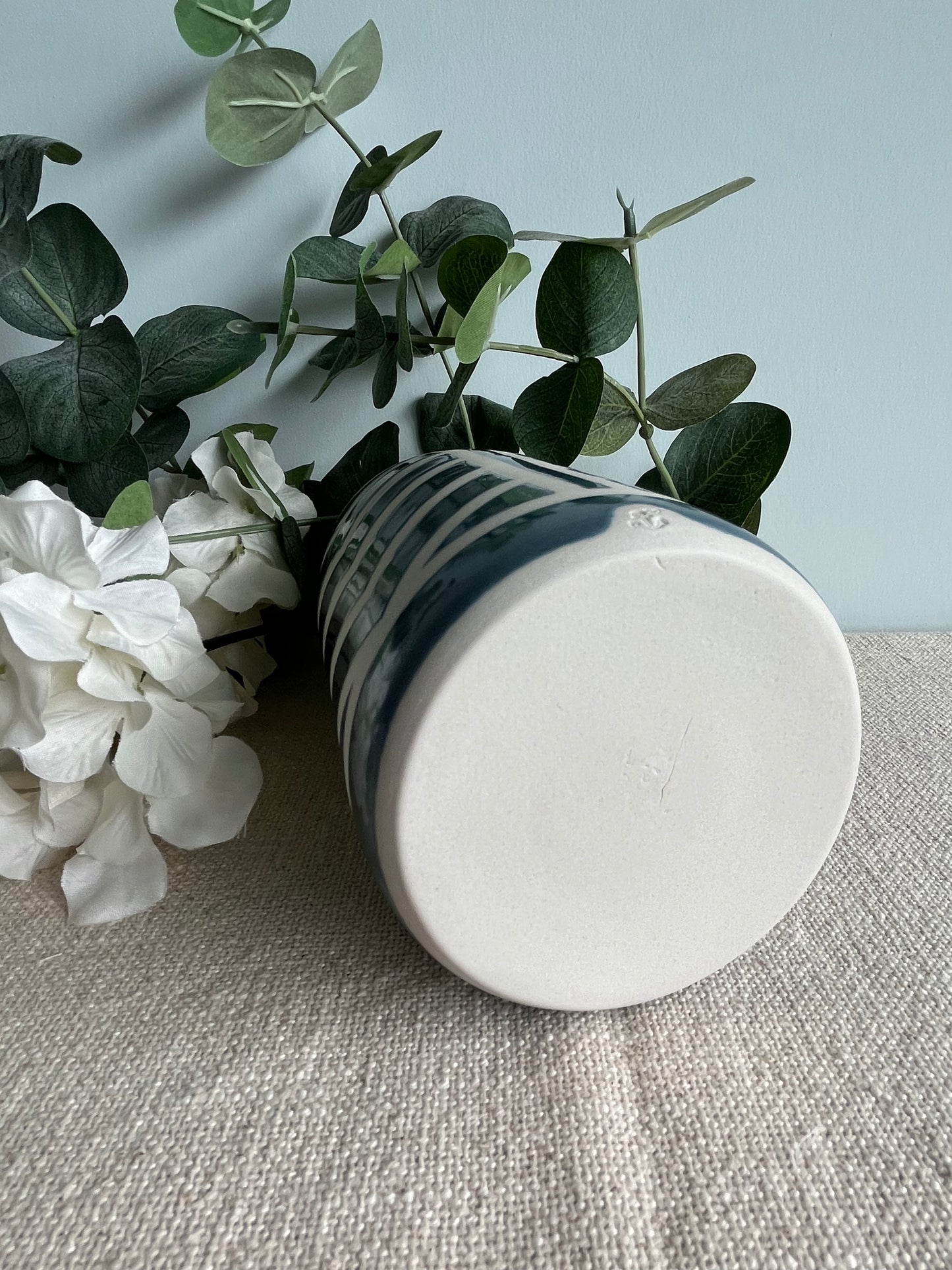 Blue Chevron Vase #1