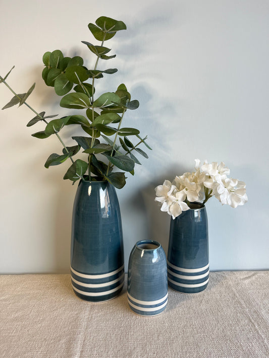 Buoy Stripe Vases - Blue