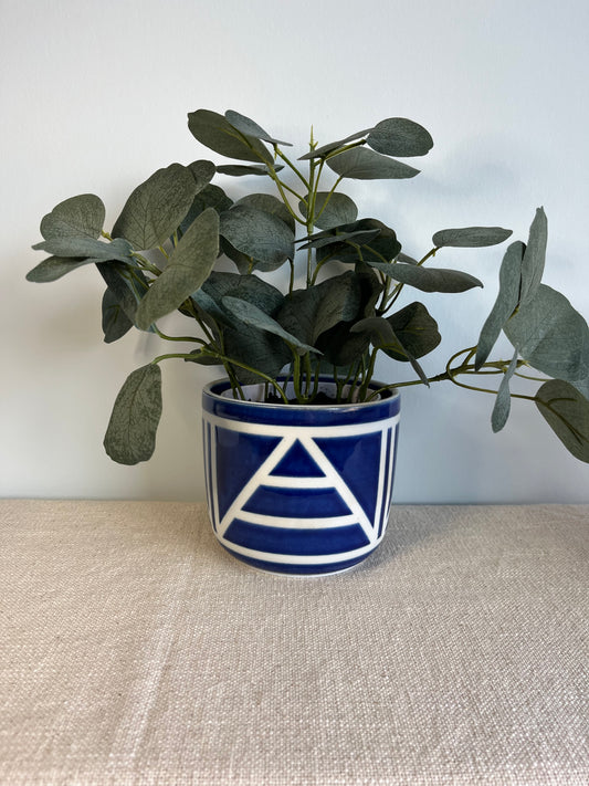 Blue Triangles Planter