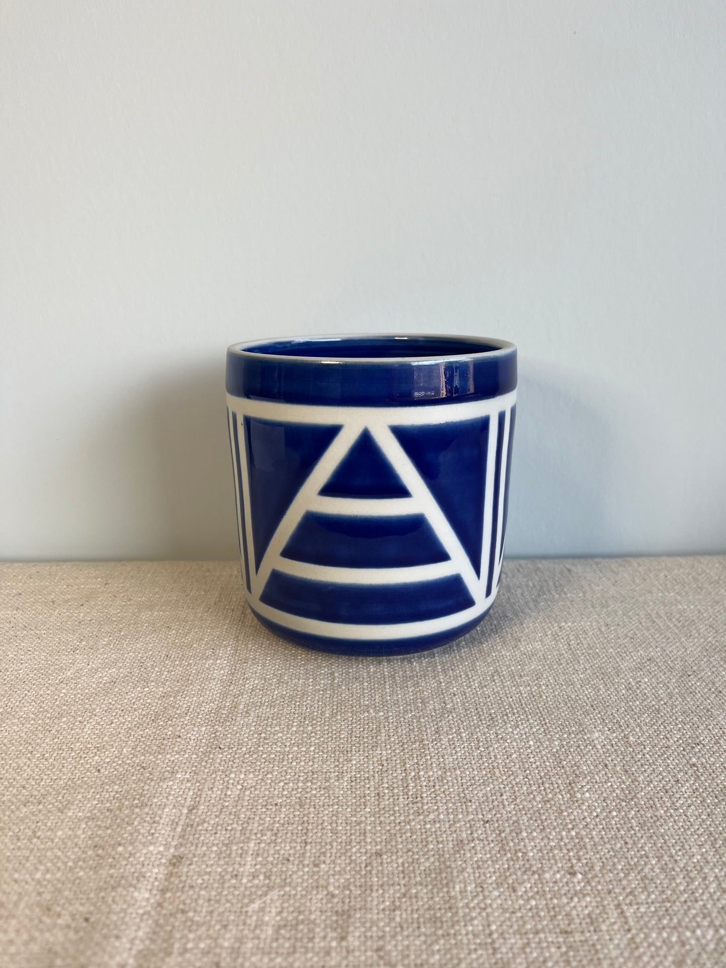 Blue Triangles Planter
