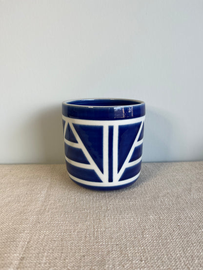 Blue Triangles Planter