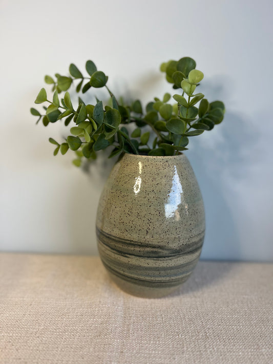 Speckled Green Swirl Vase