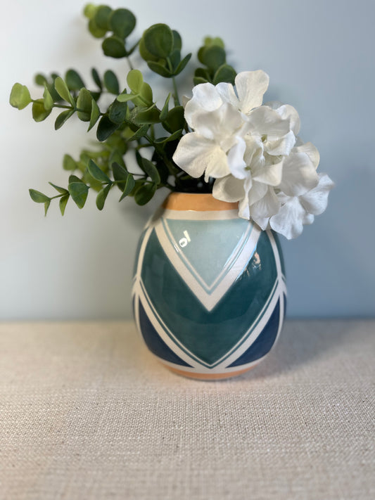 Teardrop Vase - Multicolored Chevron