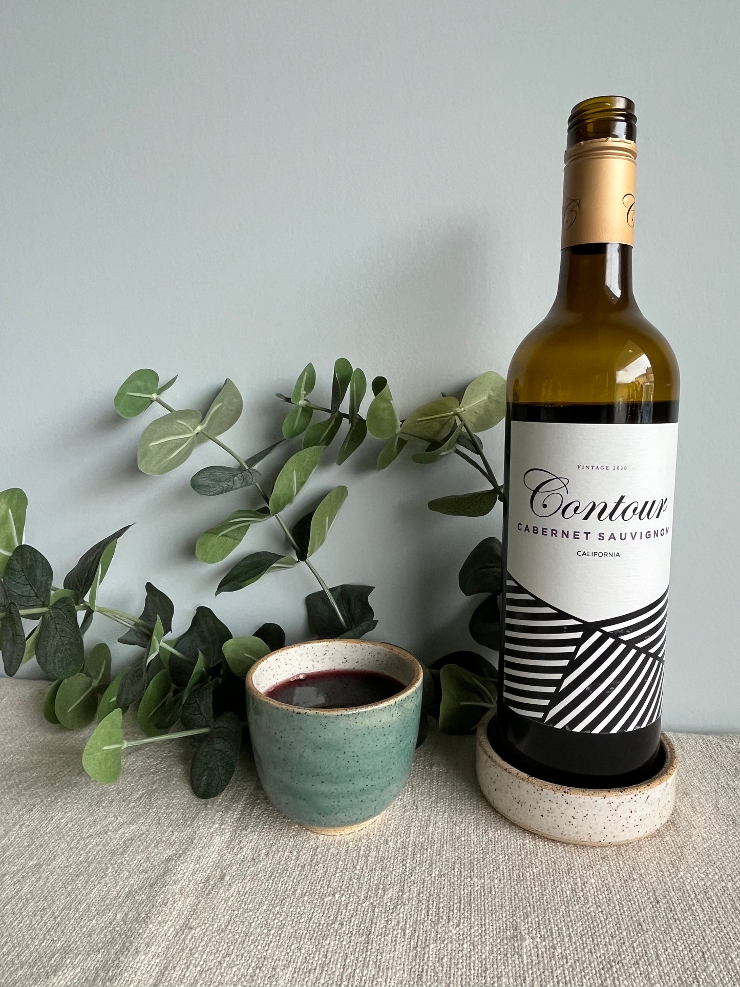 Wine Bottle Coaster - Speckled White